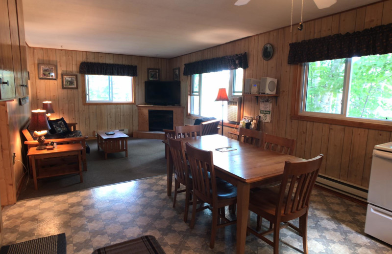 Cabin interior at Garden Lake Resort.