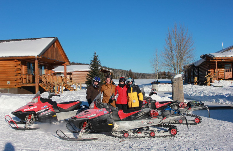 Snowmobiling at Kendall Valley Lodge.