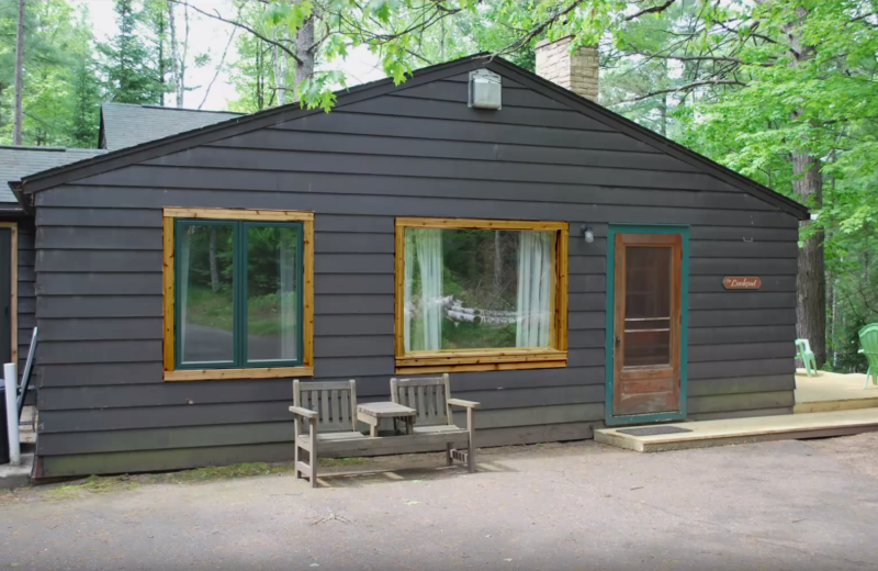 Cabin exterior at Whiplash Lake Resort.