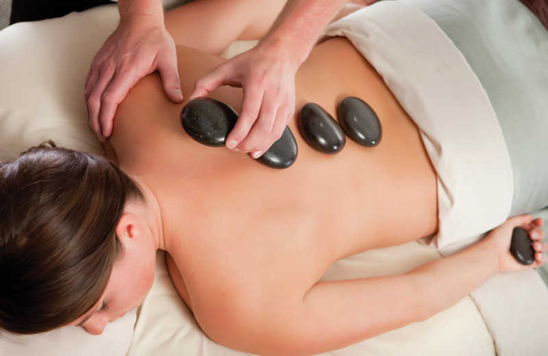 Hot stone massage at Mayne Island Resort and Spa.