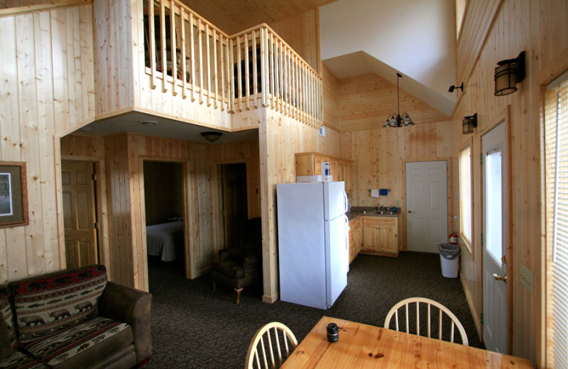 Cabin interior at Cozy Bay Resort.