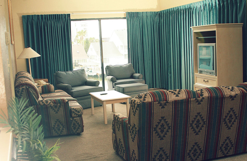 Guest living room at WindWater Hotel & Resort.