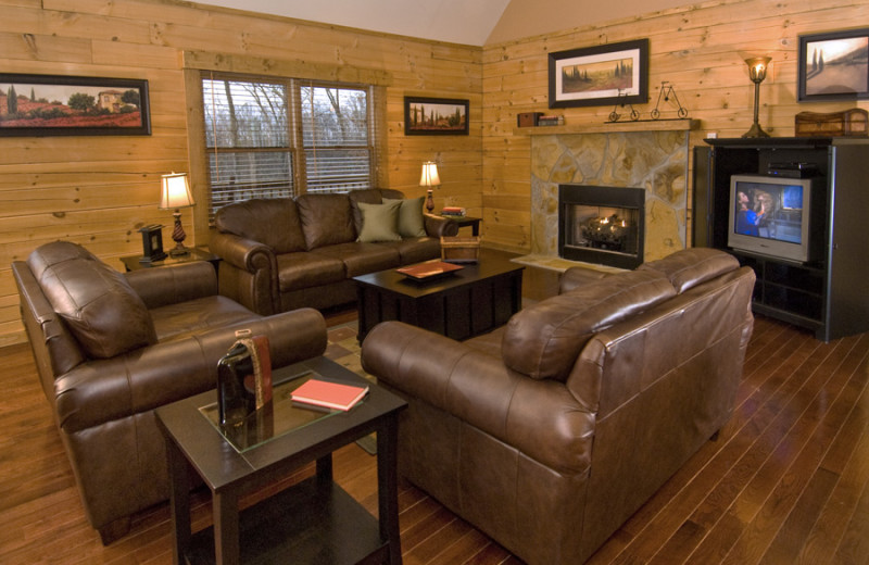 Cabin living room at Rock Creek Cabins