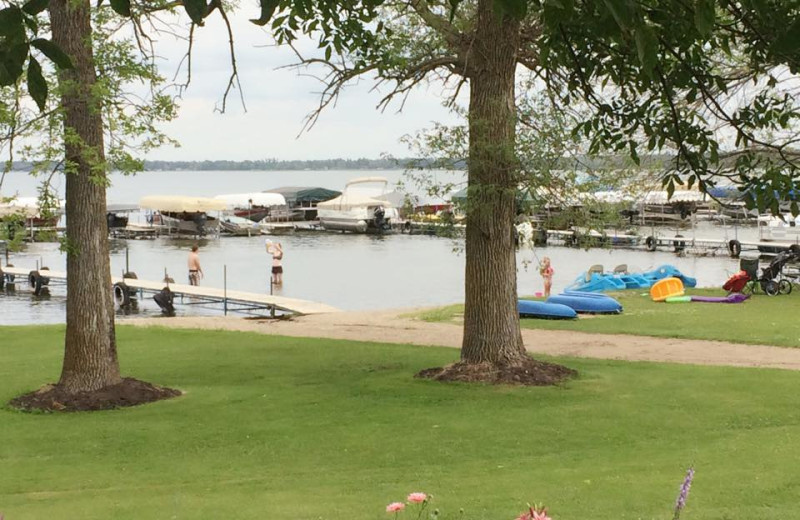 Fishing dock at Bladow Beach Resort & Campground.
