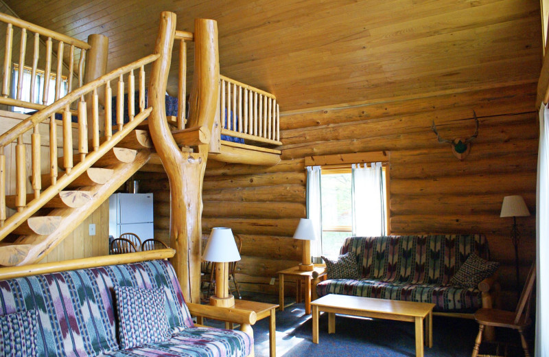 Cabin interior at Jay's Resort.