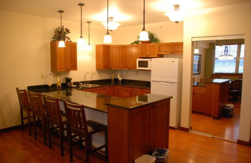 Cottage interior view at Honey Creek Resort.