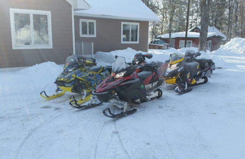 Snowmobiling at Mission Springs Resort.