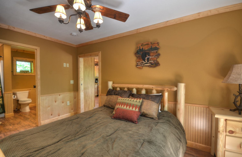 Rental bedroom at Smoky Mountain Cabins.