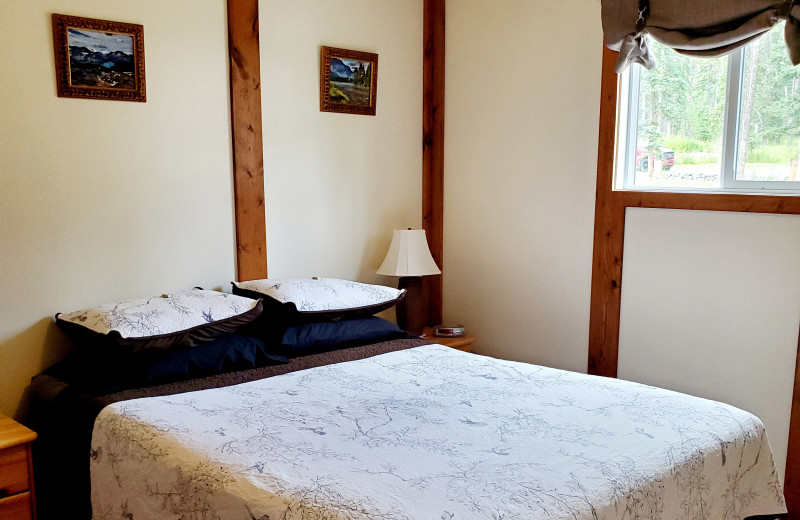 Cottage bedroom at Expanse Cottages.