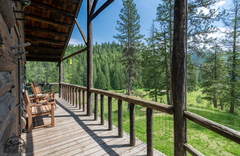 Syringa Cabin porch at Red Horse Mountain Ranch.