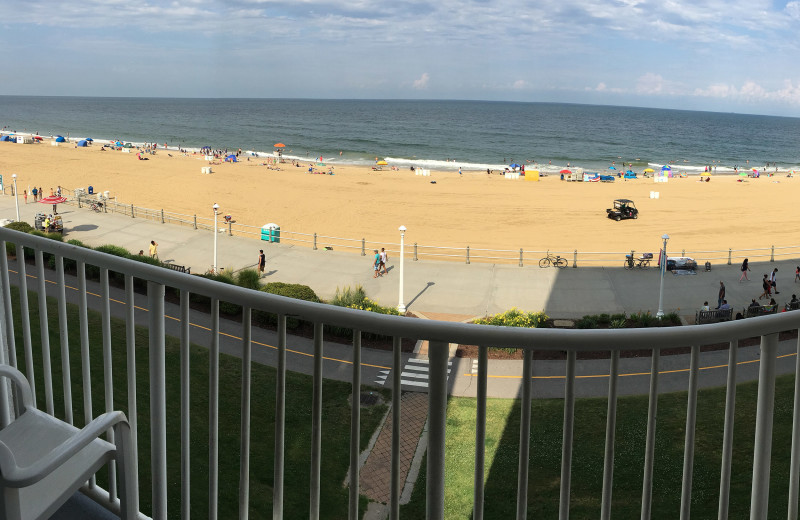 Beach view at The Dolphin Inn.