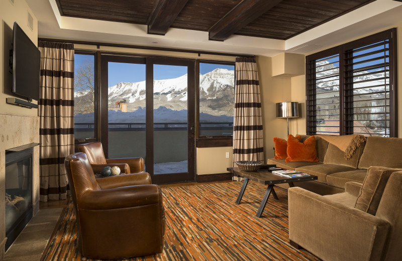 View from a one bedroom suite at Lumiere Hotel in Telluride