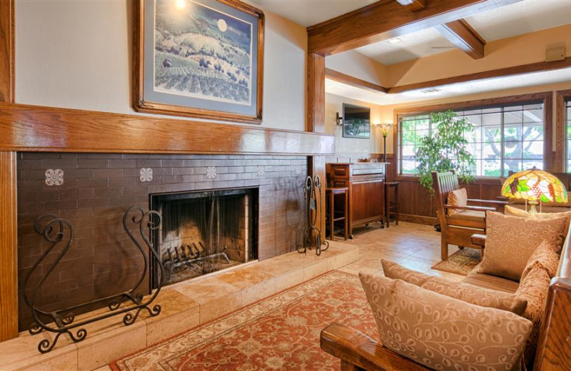 Lobby fireplace at Best Western Sonoma Valley Inn & Krug Event Center.