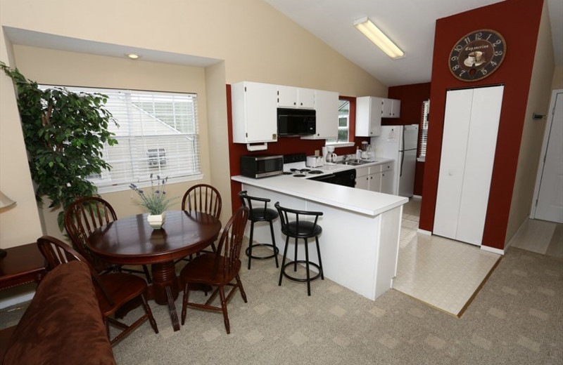 Kitchen and dining area at Villas at Lantern Bay.