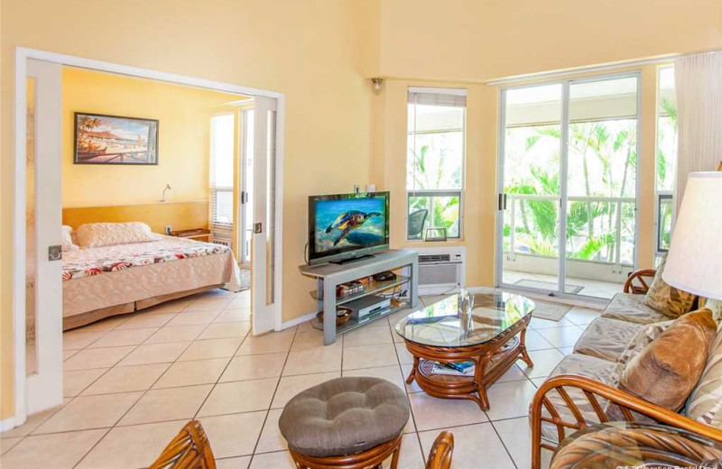 Rental living room at Vacation Rental Pros - Maui.