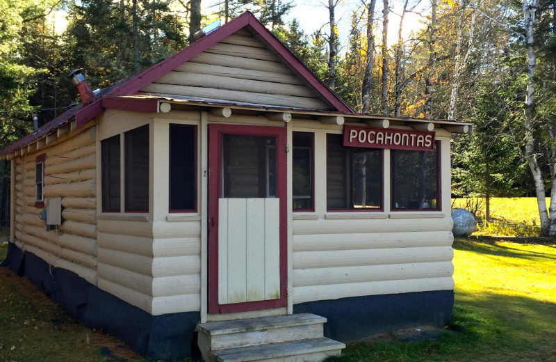 Cabin exterior at Wilsons on Moosehead Lake.