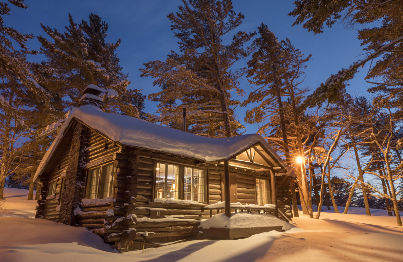 Winter cabin at Keweenaw Mountain Lodge.