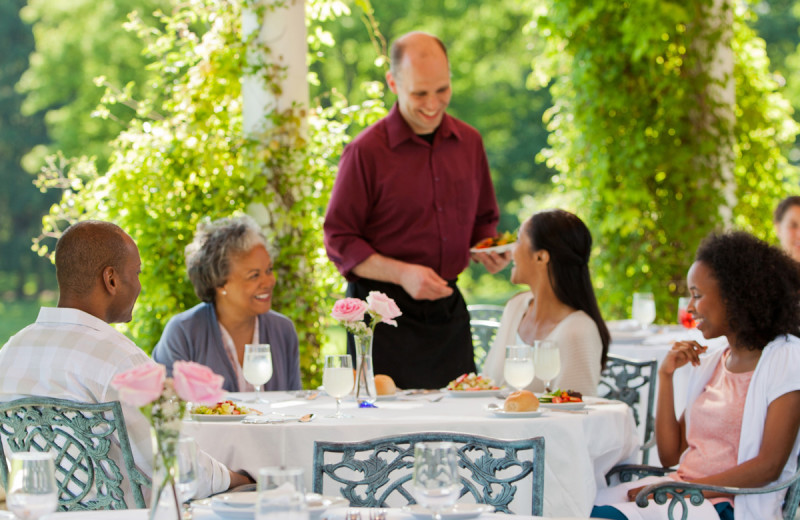 Outdoor dining at Canyon Ranch in Lenox.