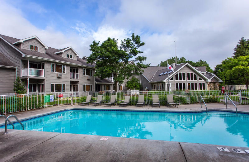 Outdoor pool at Waterbury Inn Condominium Resort.