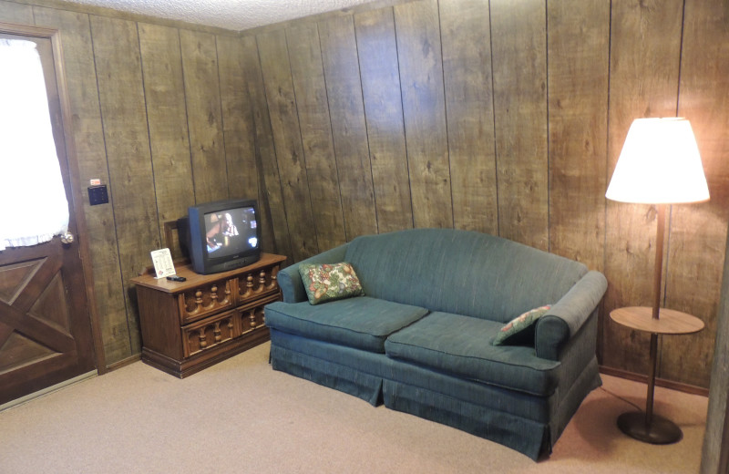 Cozy living area at Timber Glen Cottage