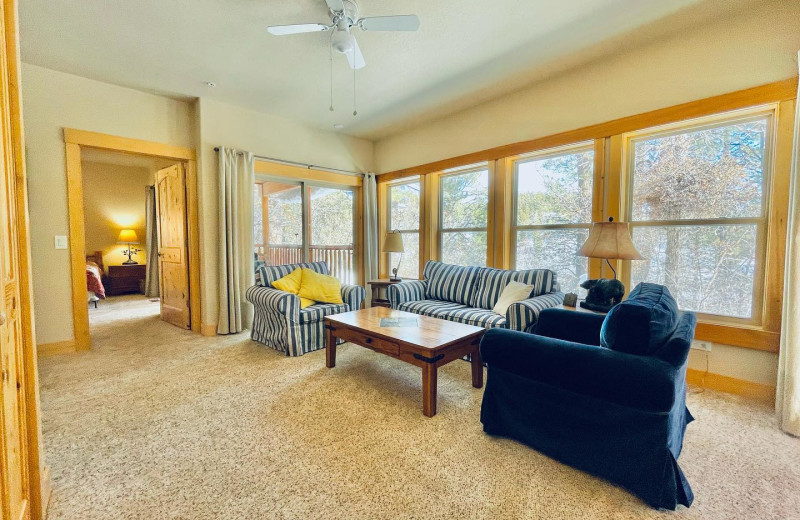 Cabin living room at Colorado Trails Ranch.