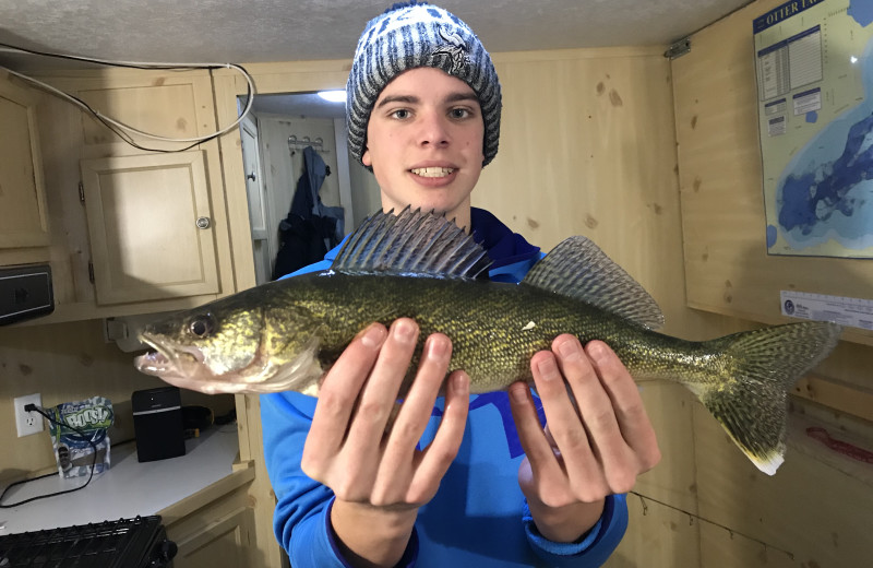 Ice fishing at Vacationland Resort.