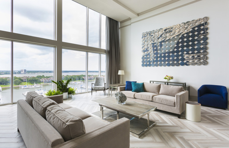 Suite living room at South Shore Harbour Resort & Conference Center.