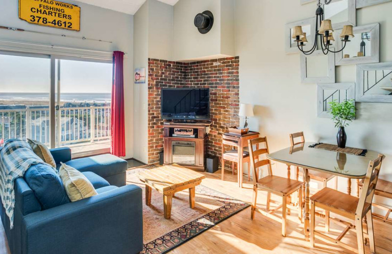 Rental living room at Gearhart by the Sea.