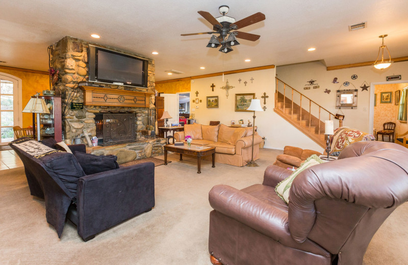 Cabin living room at Creekside Camp & Cabins.