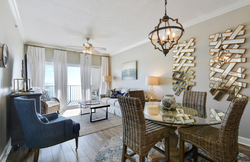 Rental living room at Luna Beach Properties.