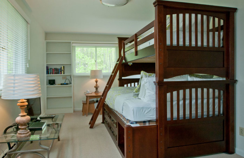 Cottage bedroom at The Shallows Resort.