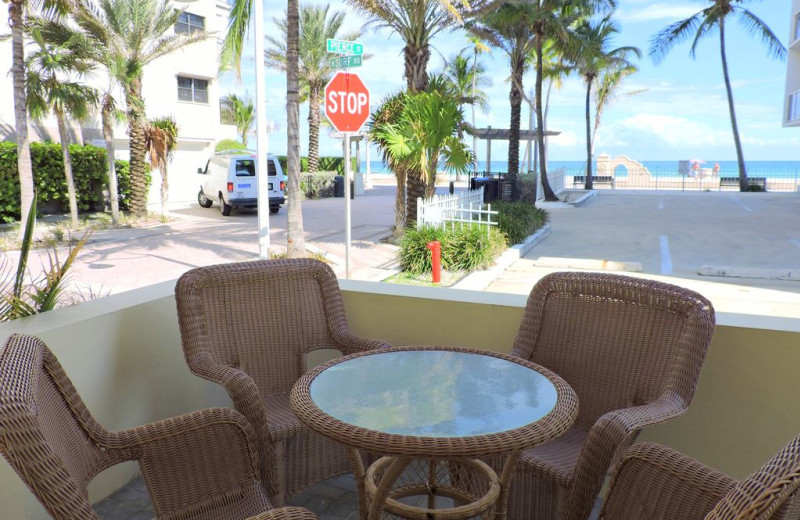 Rental patio at ValGal Vacation Rentals.