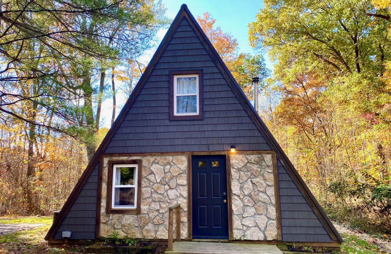 Cabin exterior at Chalets in Hocking Hills.