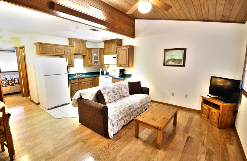 Guest room at Peach Tree Inn & Suites.