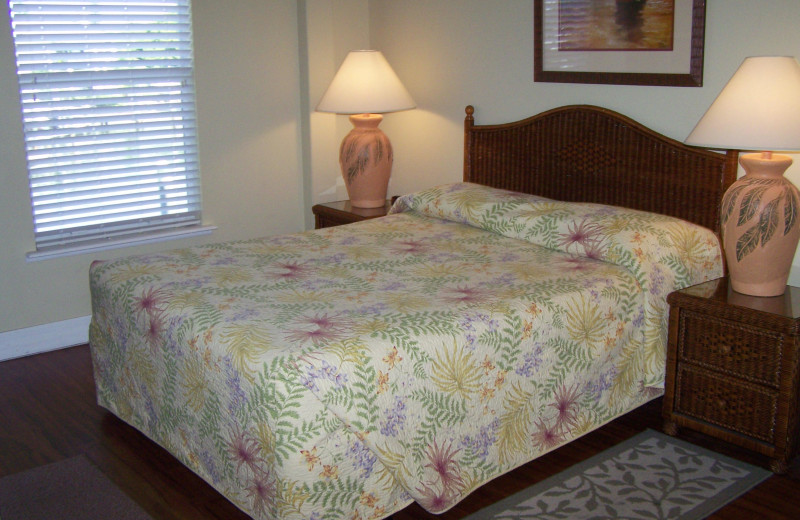 Rental bedroom at Madeira Bay Resort.