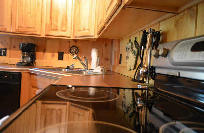 Cabin kitchen at Shoshone Lodge & Guest Ranch.