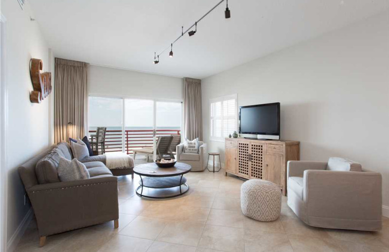 Rental living room at Crimson Resort.