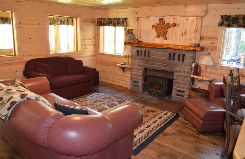 Cabin living room at Backroads Inn and Cabins.