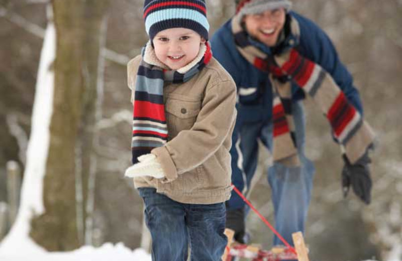 Winter sledding at Wyndham Vacation Resorts Shawnee Village.