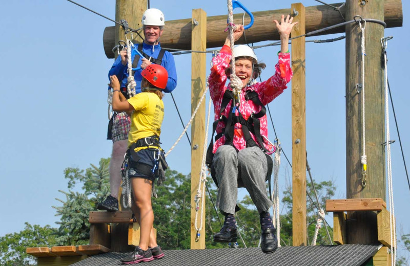 Rope course at Woodloch Resort.