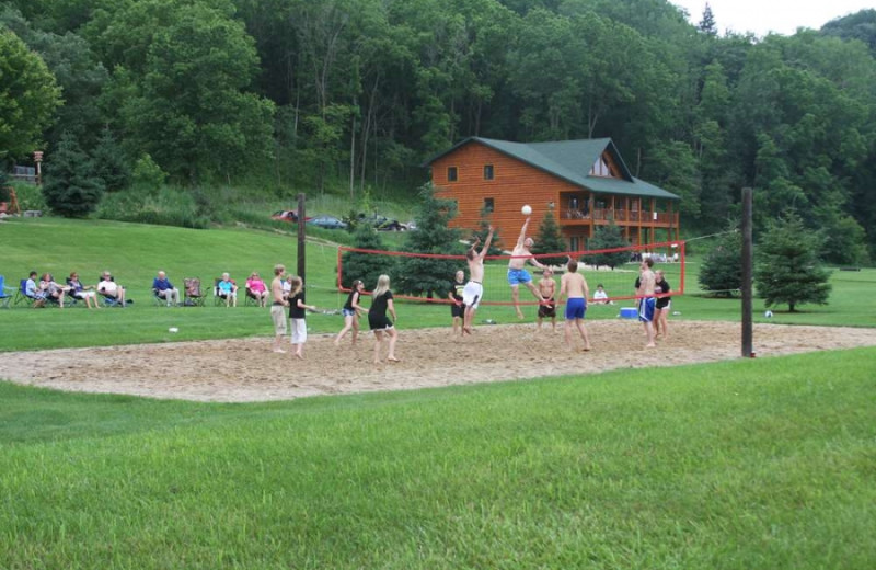 Volleyball court at Cedar Valley Resort.