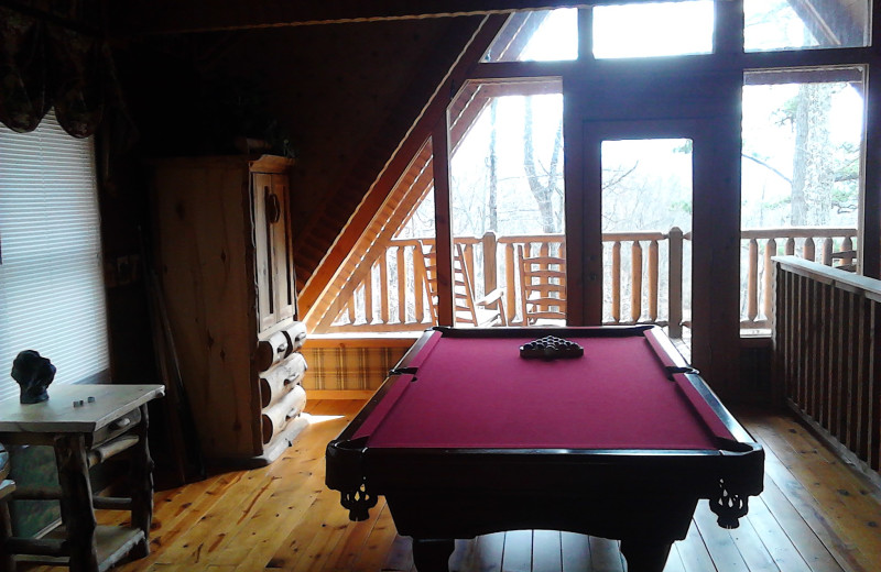 Pool Table at A Smoky Getaways