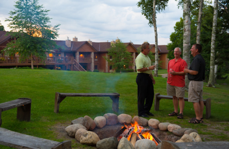 Campfire area at Sugar Lake Lodge.