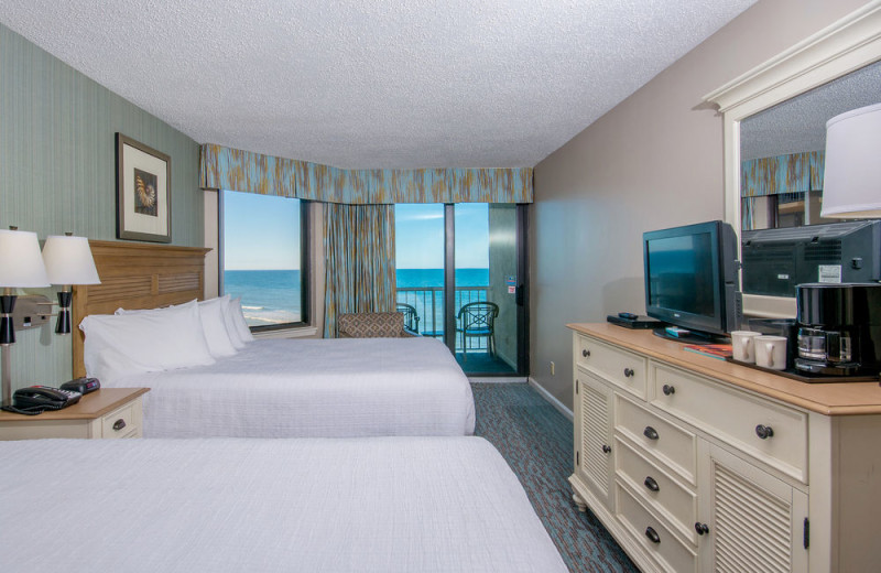 Two bed guest room at The Strand Resort Myrtle Beach.