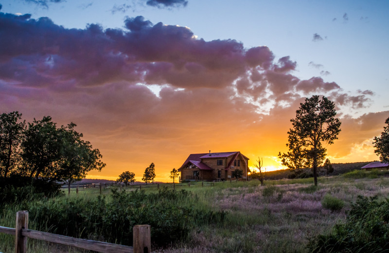 Cabin exterior at Zion Mountain Ranch.