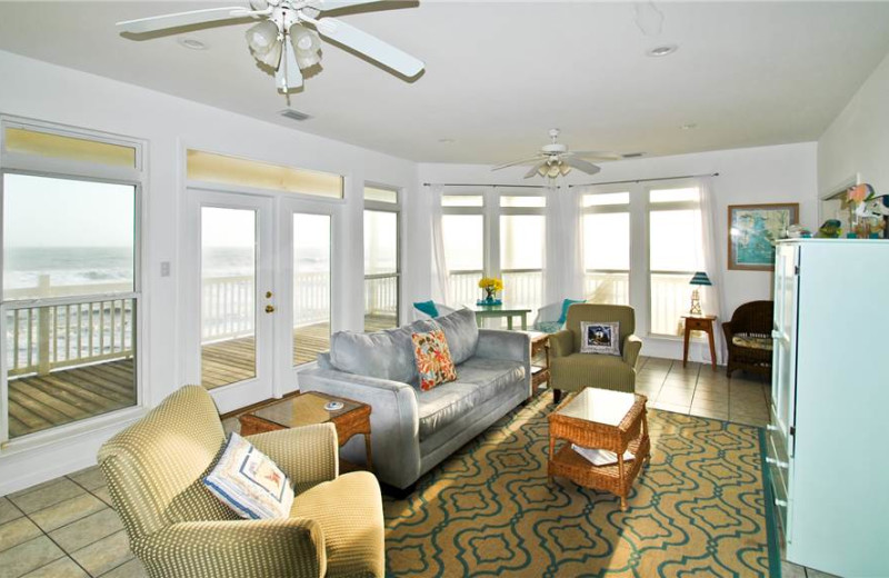 Rental living room at Dauphin Island Beach Rentals, LLC.