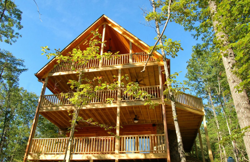 Cabin exterior at Cuddle Up Cabin Rentals.