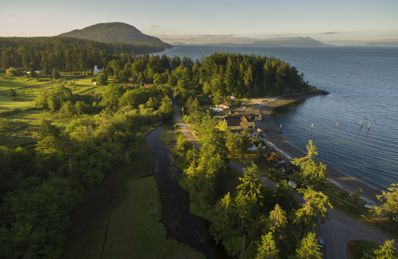 Aerial view of Island Vacation Rentals.