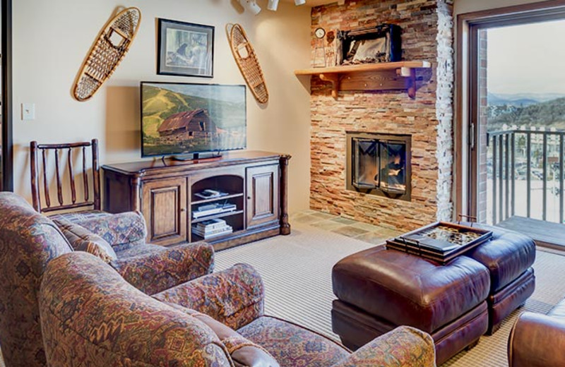 Rental living room at Bear Claw Condominiums.