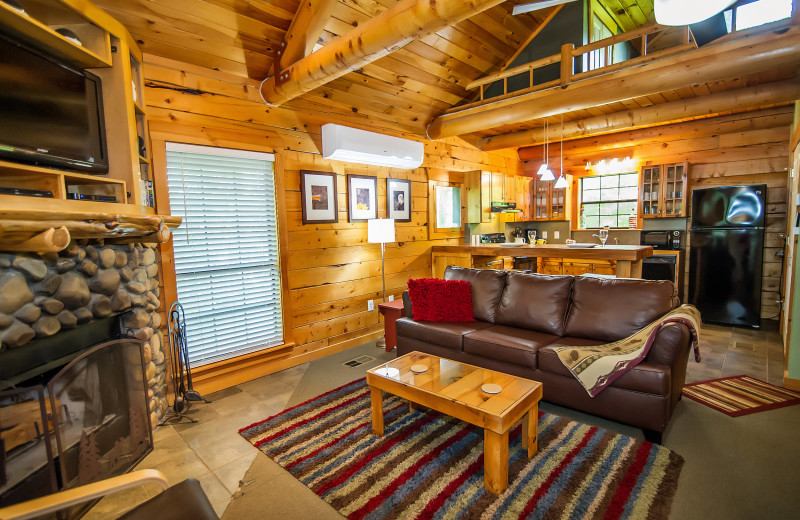 Cabin interior at Kiamichi Country Cabins.